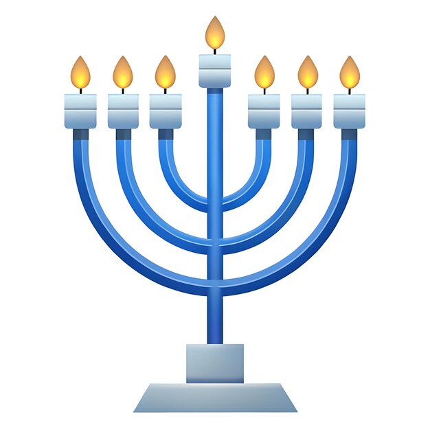 Hanukkah Menorah with Lit Candles Vector Illustration for Holiday Celebrations