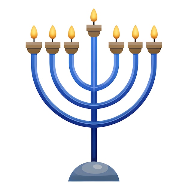 Hanukkah Menorah with Lit Candles Vector Illustration for Holiday Celebrations