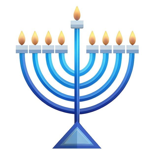 Hanukkah Menorah with Lit Candles Vector Illustration for Holiday Celebrations