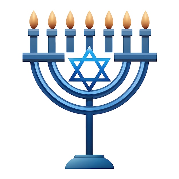 Hanukkah Menorah with Lit Candles Vector Illustration for Holiday Celebrations