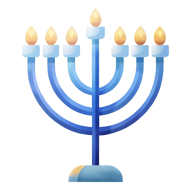 Hanukkah Menorah with Lit Candles Vector Illustration for Holiday Celebrations