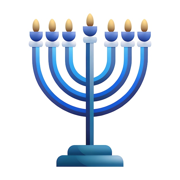 Hanukkah Menorah with Lit Candles Vector Illustration for Holiday Celebrations