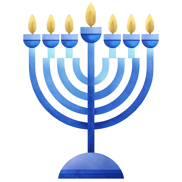 Vector hanukkah menorah with lit candles vector illustration for holiday celebrations