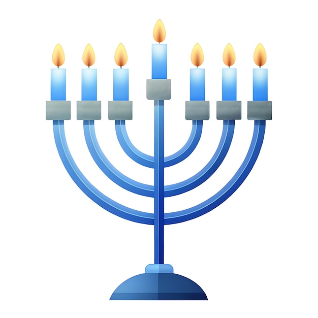 Hanukkah Menorah with Lit Candles Vector Illustration for Holiday Celebrations