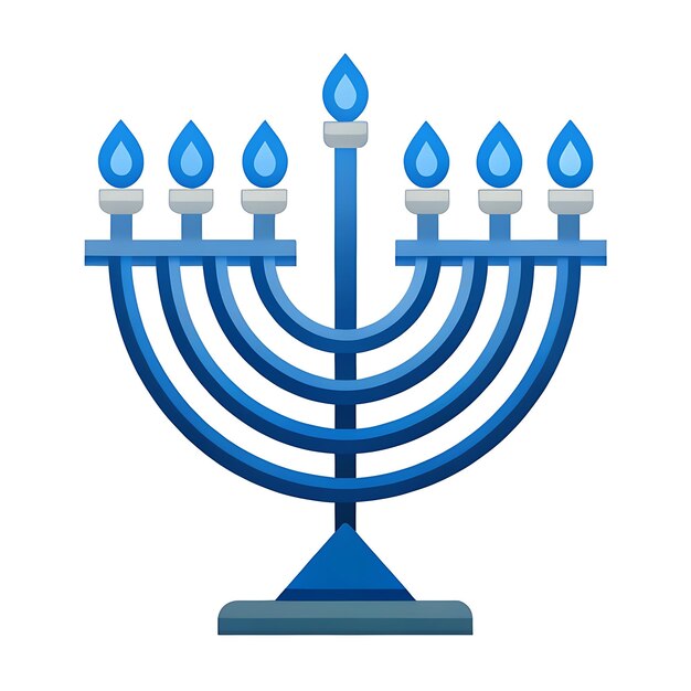 Hanukkah Menorah with Lit Candles Vector Illustration for Holiday Celebrations