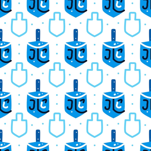 Hanukkah seamless pattern with dreidels jewish holiday texture background