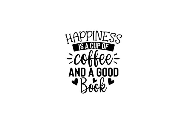 Vector happiness is a cup of coffee and a good book