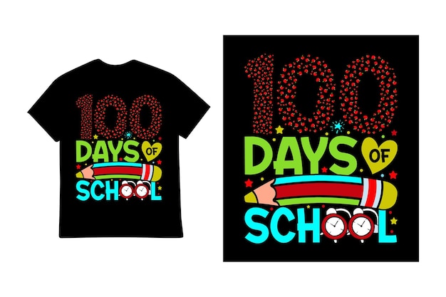 Happy 100 days of school t shirt design vector Illustration