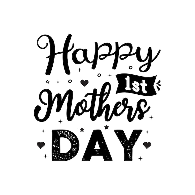 Happy 1st mothers day Stop Russian attacks typography quotes lettering