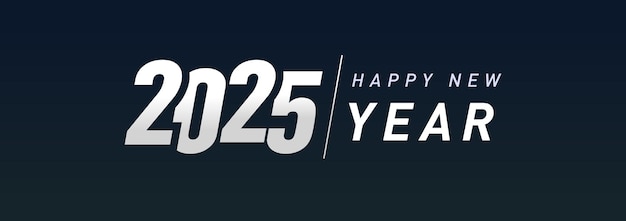 Happy 2025 horizontal banner Promotional concept New year holiday sale poster Creative typography