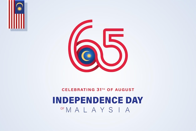 Happy 31st Malaysia Independence Day Vector Illustration Petronas Tower Design for 65th National Day