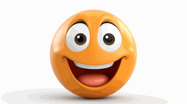 Happy 3D Cartoon Character Emoticon Face Illustration