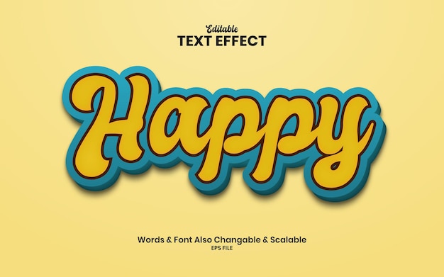 Happy 3d Editable Text Effect