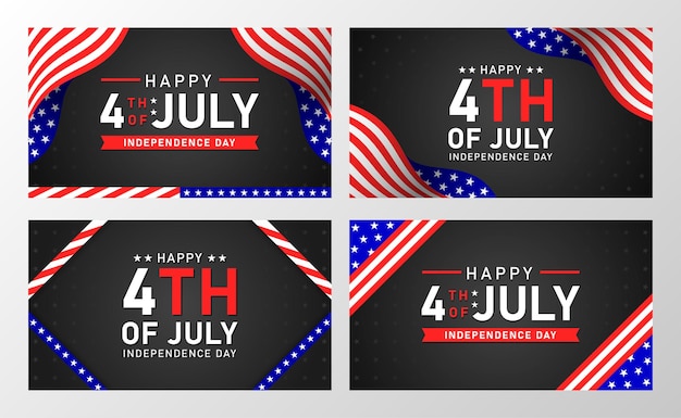 Happy 4th of July America independence day background and banner