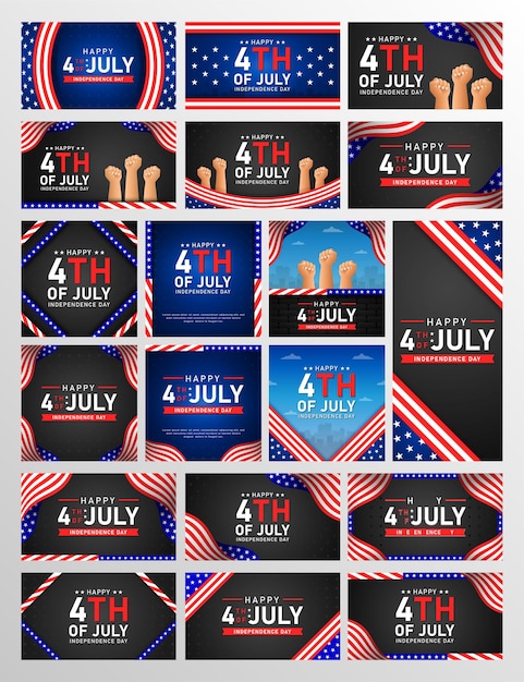 Happy 4th of July America independence day background and banner