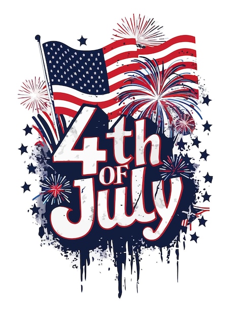 Vector happy 4th july america tshirt design 2024 4th of july independence day vector illustration