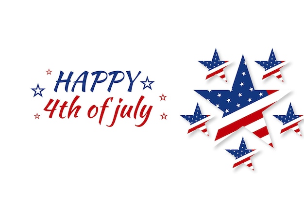 Happy 4th of july independence day celebration with american flag usa banner design