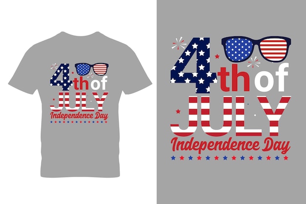 Vector happy 4th of july independence day typography t shirt design