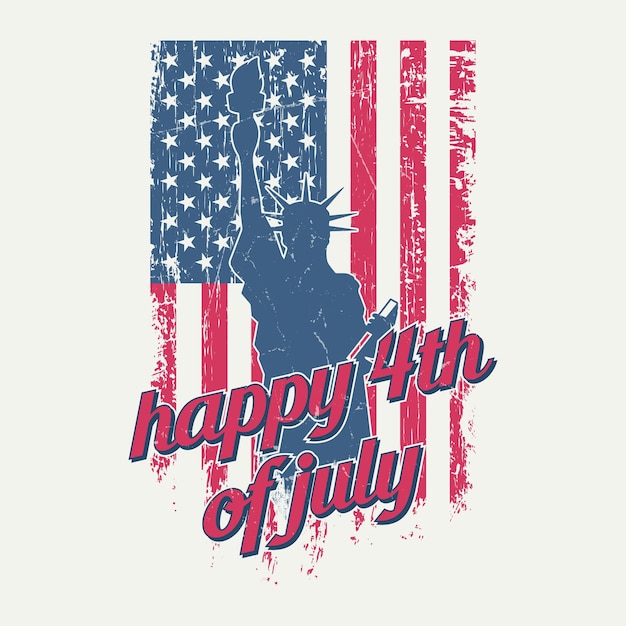 happy 4th of July t shirt design USA independence day vector graphic poster with USA flag