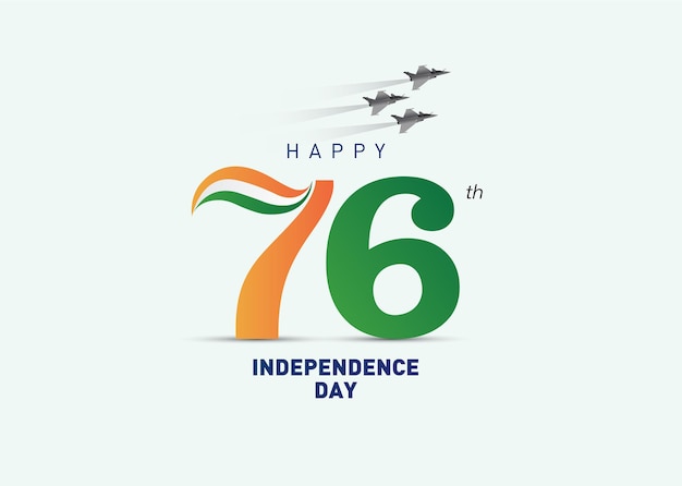 Happy 76th independence day of India vector Template Illustration design