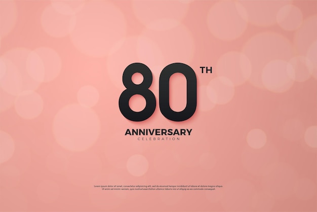 happy 80th anniversary with beautiful bubble background