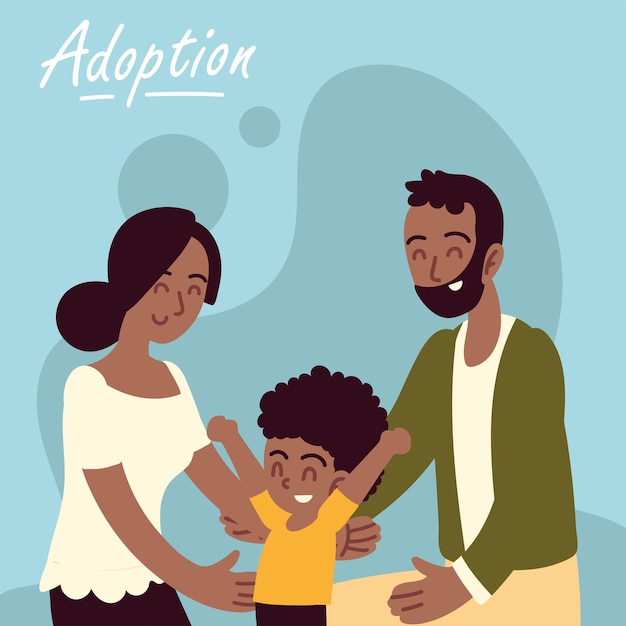 Happy adoption family