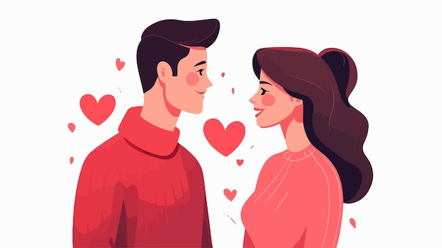 Happy Adorable Couple in Love Portrait of Young Man