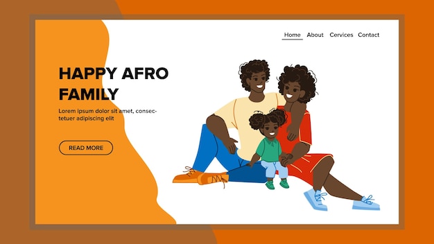 Happy afro family vector