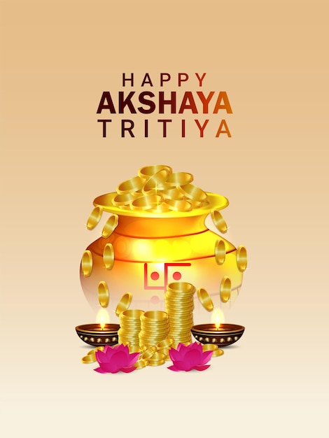 Happy akshaya tritiya celebration greeting card