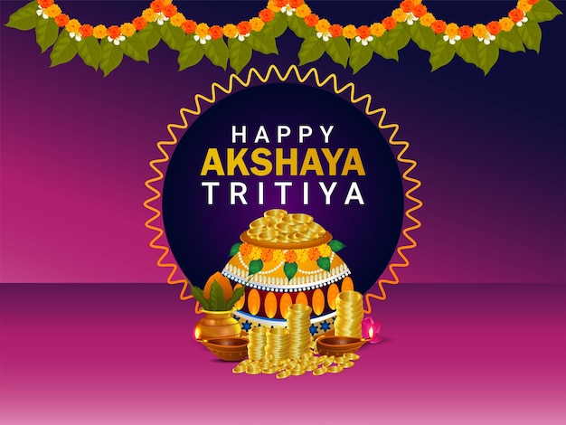 Happy akshaya tritiya festival celebration banner