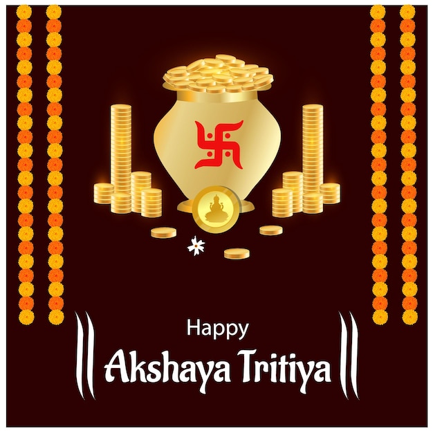 Happy Akshaya Tritiya Vector Illustration Creative Background Festival Celebration