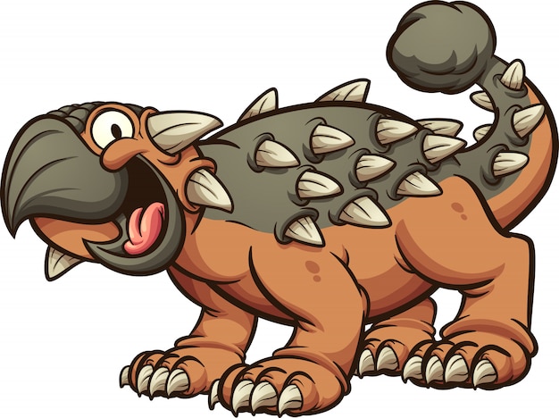 Happy ankylosaurus dinosaur