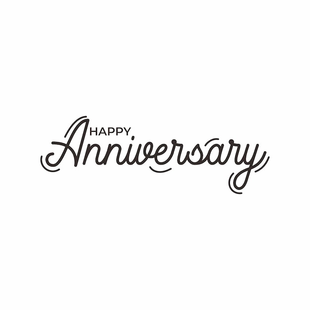 Happy Anniversary calligraphy hand lettering Vector template