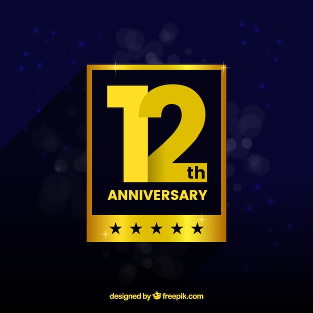 Happy anniversary card in golden style