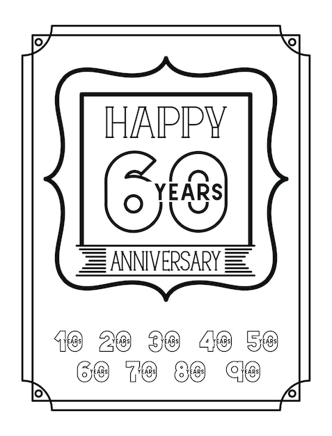 Happy Anniversary card with decades