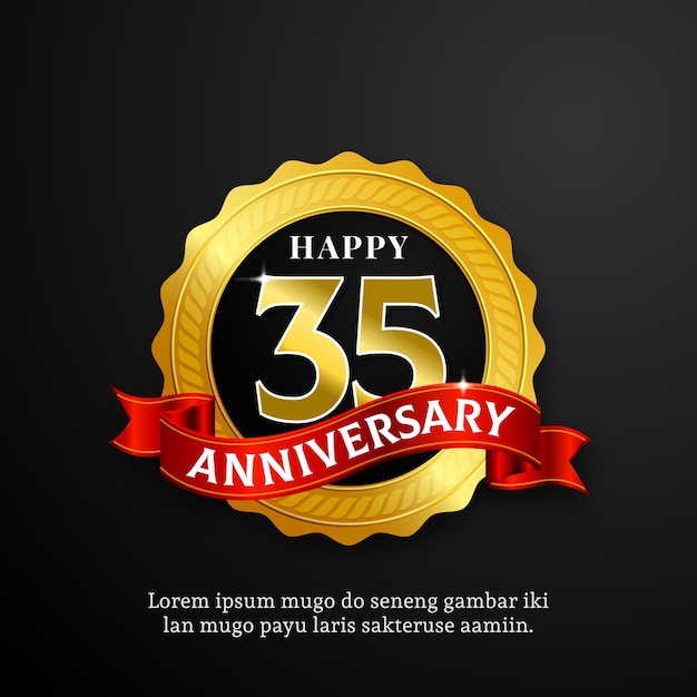 Happy Anniversary Circle Gold Logo