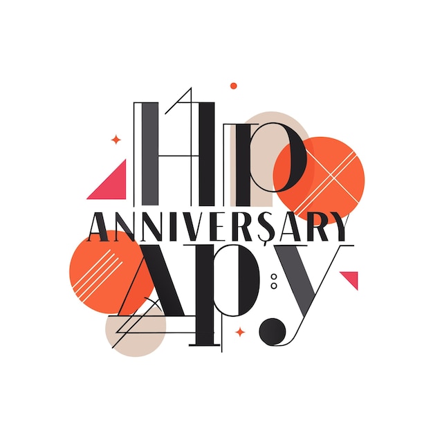 Vector happy anniversary greeting vector illustration