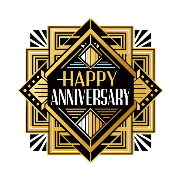 Vector happy anniversary greeting vector illustration