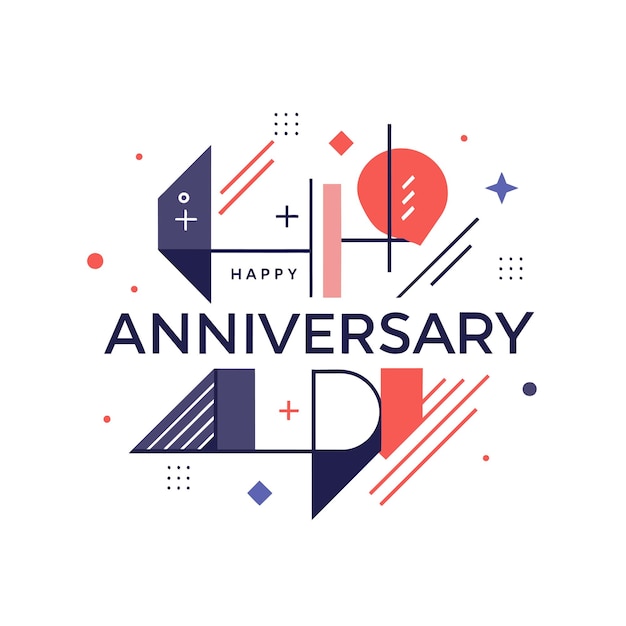 Vector happy anniversary greeting vector illustration