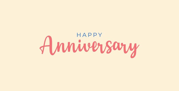 Vector happy anniversary lettering text banner