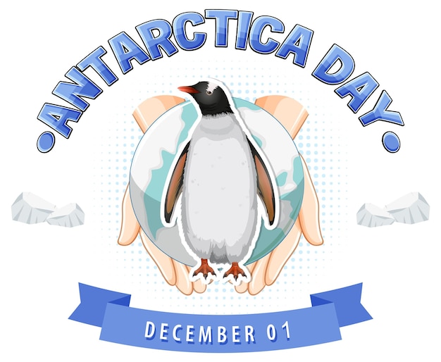 Vector happy antarctica day poster design