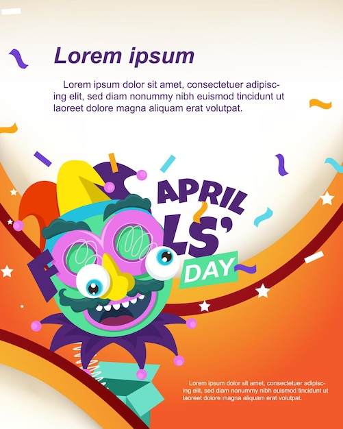 Happy April Fools Day Poster Template Vector Illustration