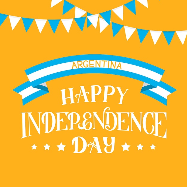 Happy Argentina Independence Day hand lettering Celebration typography poster Easy to edit vector template for greeting card banner flyer tshot etc