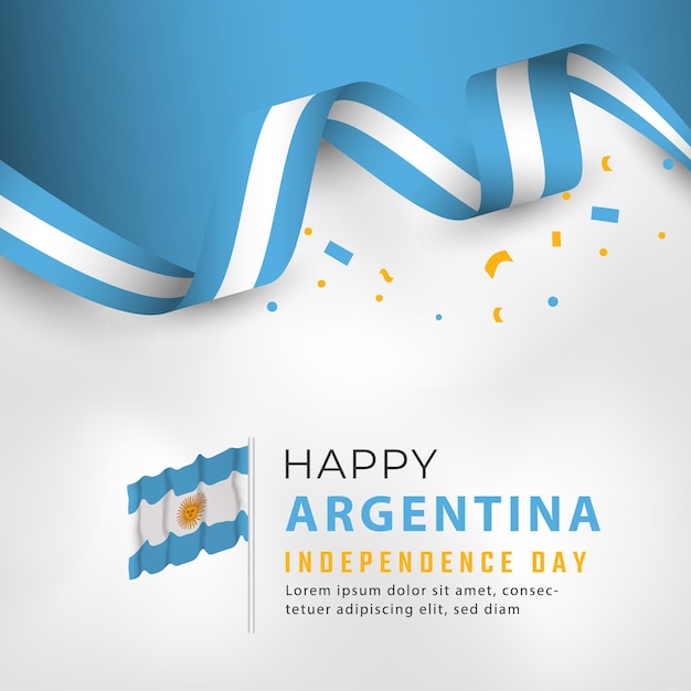 Happy Argentina Independence Day July 9th Celebration Vector Design Template for Poster Banner