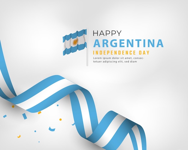 Happy Argentina Independence Day July 9th Celebration Vector Design Template for Poster Banner