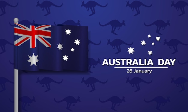 Happy Australia day. background design banner and flyer, postcard, celebration. Vector illustration.