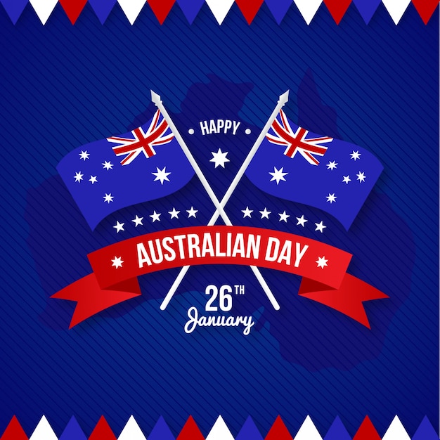 Happy Australia Day with Flag