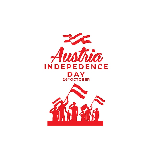 Happy austria independence day with austria flag logo vector design