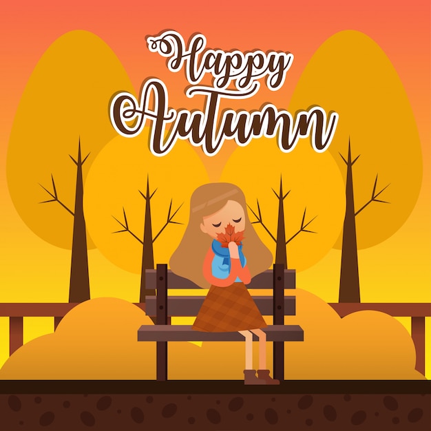 Happy autumn illustration