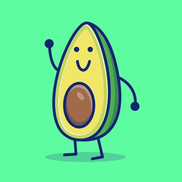 Happy Avocado illustration for various types of use